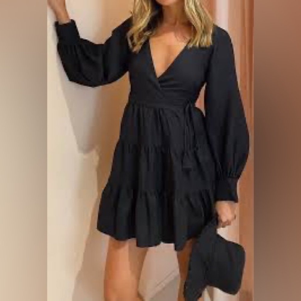 SHONA JOY wrap mini dress